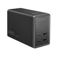 j5create - 4-Port Power Bank 100W 26800mAh Portable Charger for Most Devices - Black/ Space Gray