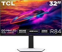 TCL - 32" R84 Series 4K UHD HDR QD-Mini LED Gaming Monitor - Black and White