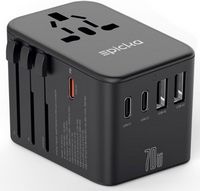 Epicka - GaN 70W Universal Travel Adapter with 3 USB-C PD Fast Charging & 2 USB-A (TA-105 Pro, Bl...