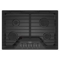 Whirlpool - 30&quot; Built-In Gas Cooktop with EZ-2-Lift Hinged Cast-Iron Grates - Black Stainless