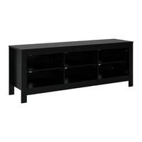 CorLiving - Contemporary TV Stand with Open Shelves for Most TVs up to 85&quot; - Black Ravenwood