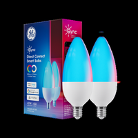 Cync - Decorative Direct Connect B11 Smart LED Bulb (2-Pack) - Full Color