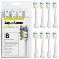 AquaSonic - ProFlex Brush Heads - 8 Pack - white