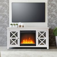 Camden&Wells - Portland Crystal Fireplace TV Stand for Most TVs up to 55" - Alabaster