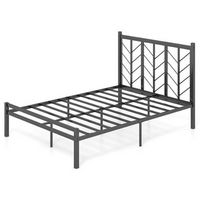 Costway Full Size Platform Bed with Headboard 11.5" Under Bed Storage Easy Assembly - Black