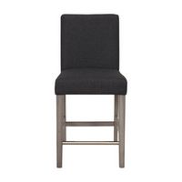 CorLiving - Laura Fabric Counter Height Barstool - Dark Grey