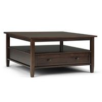 Simpli Home - Warm Shaker Square Coffee Table - Tobacco Brown