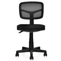 Costway - Computer Mesh Armless Office Chair with Adjustable Swivel - Black