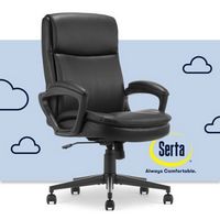 Serta - Comfort Ergo  Ergonomic Executive Upholstered Office Chair - Black - Bonded Leather