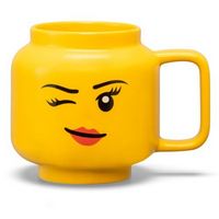 Room Copenhagen - LEGO: Classic Yellow Minifigures Winking Girl Ceramic Mug, 17.9oz