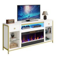 Bestier - Electric Fireplace TV Stand for TVs up to 80&quot; - White