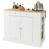 Costway Kitchen Island with Storage Drop Leaf Breakfast Bar Table with Top Freestanding Buffet Si...