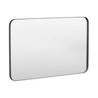 LOVMOR - 48 in. W x 30 in. H Tempered Glass Rounded Rectangle Framed Wall-Mounted Bathroom Vanity...