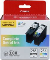 Canon - PG-285XL / CL-286XL 2-Pack High Yield Ink Cartridges - Black/Tri-color