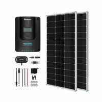 Renogy - 200 Watt 12 Volt Monocrystalline Solar Kit w/ 2 Pcs 100W Solar Panel and 20A MPPT Charge...