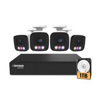 Defender - AI POWERED Sentinel 4K Ultra HD Wired 8 Channel PoE NVR Security System, 4 Metal Camer...