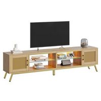 Bestier - 80'' Rattan TV Stand for TVs up to 85" - Wood