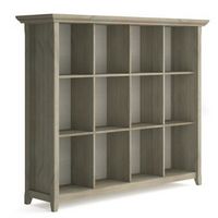 Simpli Home - Acadian Rustic Wood 12-Shelf Bookcase - Distressed Gray