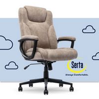 Serta - Comfort Eco Ergonomic Executive Smooth Velvet Office Chair - Light Brown