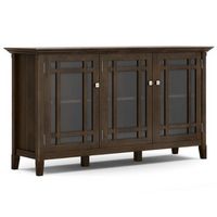 Simpli Home - Bedford Wide Storage Cabinet - Dark Tobacco Brown