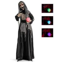 Costway - 6ft Halloween Animatronics Standing Witch Talking Animated Wicked Witch - Black