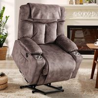 Bestier - Microfiber Oversized Power Lift Recliner with Two Cup Holder, USB, and Chair Covers - 3...