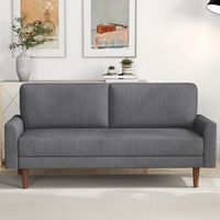 Bestier - 67" Corduroy Modern Sofa Couch, Cozy Comfy Overstuffed 2 Seat Loveseat Couch Sofa with ...