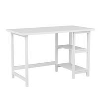 Martha Stewart - Beckett Modern Trestle Desk with Open Side Shelving in - White Wood Grain