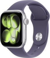 Apple Watch Series 11 (GPS) 42mm Silver Aluminum Case with Purple Fog Sport Band - S/M - Silver -...