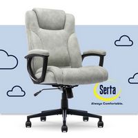 Serta - Comfort Eco Ergonomic Executive Smooth Velvet Office Chair - Light Gray