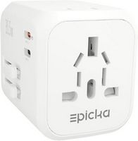 Epicka - Dual AC Outlet 35W Universal Travel Adapter with 2 USB-C PD Fast Charging & 3 USB-A (TA-...