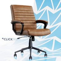 Click365 - Transform 3.0 Extra Comfort Ergonomic Mid-Back Desk Chair - Cognac