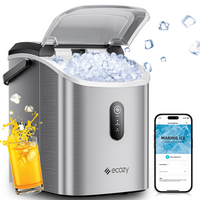 Ecozy - 33lb. Smart Nugget Countertop Ice Maker, Portable Pebble Ice Machine with Voice Control