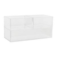 Martha Stewart - Brody Set of 3 Clear Plastic Stackable Desktop Storage Organizer Trays - 2-S &amp; 1...