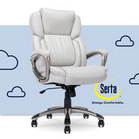 Serta - Garret Bonded Leather Executive Office Chair with Premium Cushioning - White