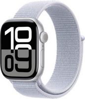 Apple Watch Series 10 (GPS+Cellular) 42mm Aluminum Case with Blue Cloud Sport Loop - Silver - (2024)