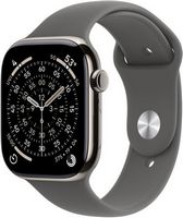 Apple Watch Series 11 (GPS+Cellular) 42mm Titanium Case with Stone Gray Sport Band - M/L - Natura...