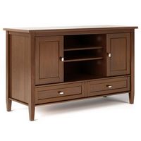 Simpli Home - Warm Shaker SOLID WOOD 47 inch Wide Transitional TV Media Stand in Russet Brown For...