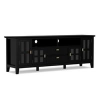 Simpli Home - Artisan SOLID WOOD 72 inch TV Media Stand in Black For TVs up to 80 inches - Black