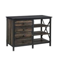 Sauder - Foundry Road Sm Storage Credenza Co - Carbon Oak&#174;