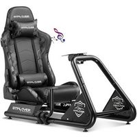 GTPlayer - Racing Simulator Cockpit with Seat and Bluetooth Speakers Sim Racing Cockpit - Camou