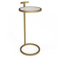 Simpli Home - Brook  C Side Table - White/Gold