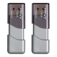 PNY - Turbo Attaché 3 128GB USB 3.0 Type A Flash Drive, 2-Pack - Silver