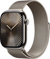 Apple Watch Series 10 (GPS+Cellular) 46mm Titanium Case with Natural Milanese Loop - M/L - Natura...