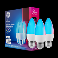 Cync - Decorative Direct Connect B11 Smart LED Bulb (3-Pack) - Full Color