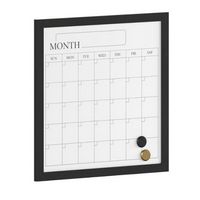 Martha Stewart - Everette Dry Erase Magnetic Monthly Calendar- 18" x 18" - Black Woodgrain