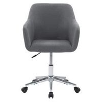 CorLiving - Marlowe Upholstered Chrome Base Task Chair - Gray