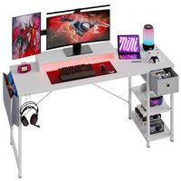Bestier - Computer Desk with LED Lighting - White