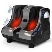 Costway - Foot & Calf Massager with Heat Vibration Deep Kneading Shiatsu Foot Massage Machine Gre...