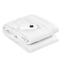 Costway - Electric Heated Mattress Pad Safe Full 8 Temperature 10h Timer - White